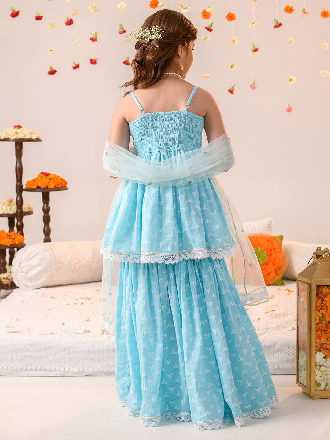 FALAK – SKY BLUE SHARARA SET