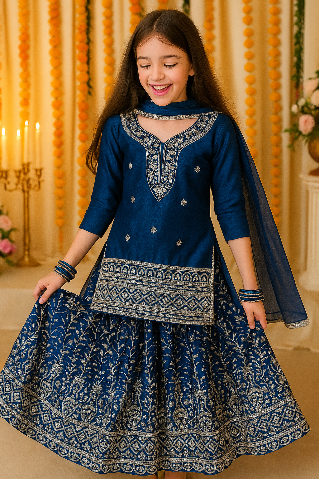 DIYA - BLUE LEHENGA SET