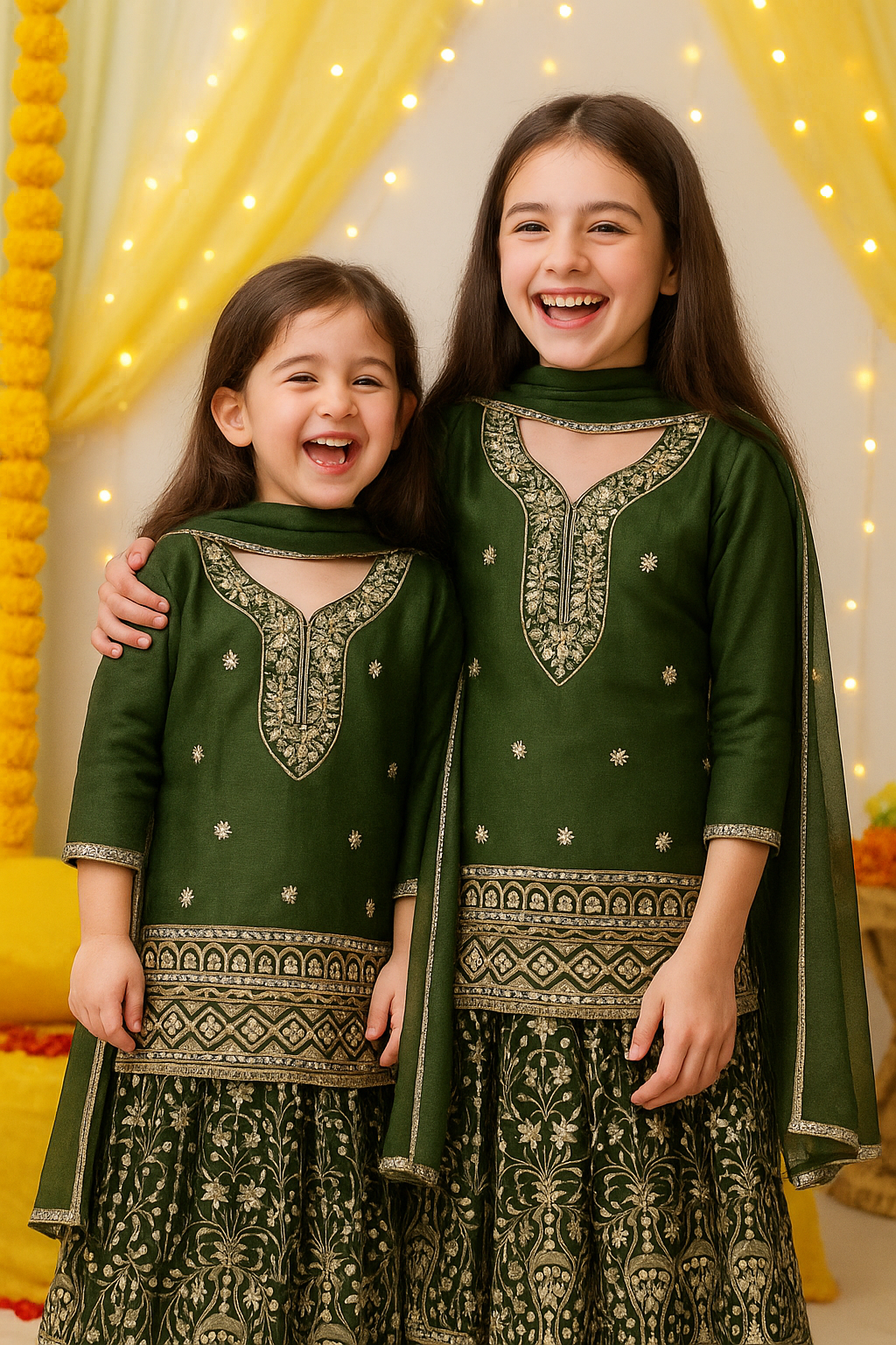 DIYA - GREEN LEHENGA SET