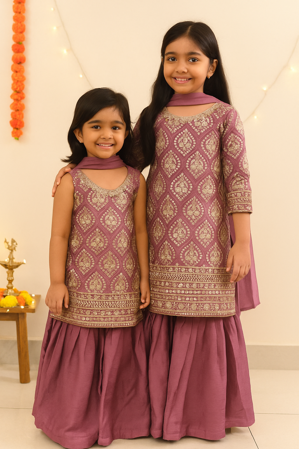 PREETO - MAUVE GHARARA SET