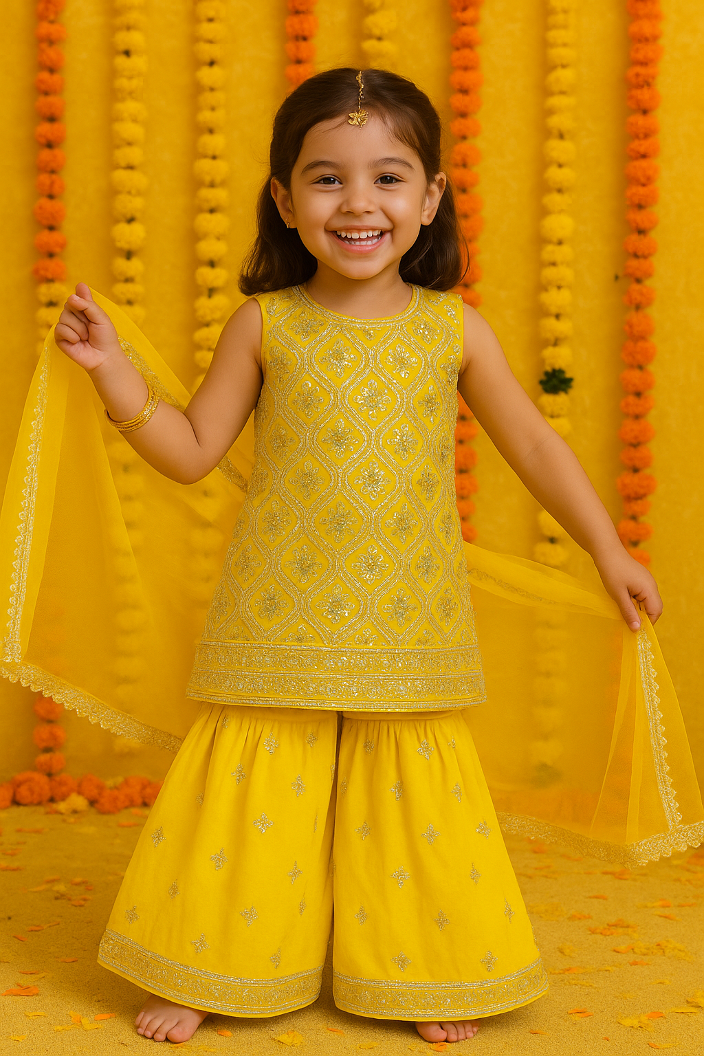 PREETO - YELLOW GHARARA SET