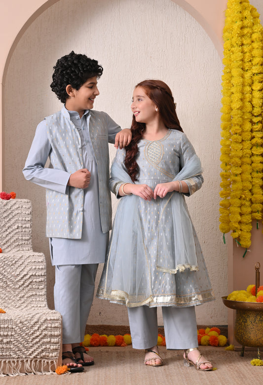 AARAV POWDER BLUE KURTA SET