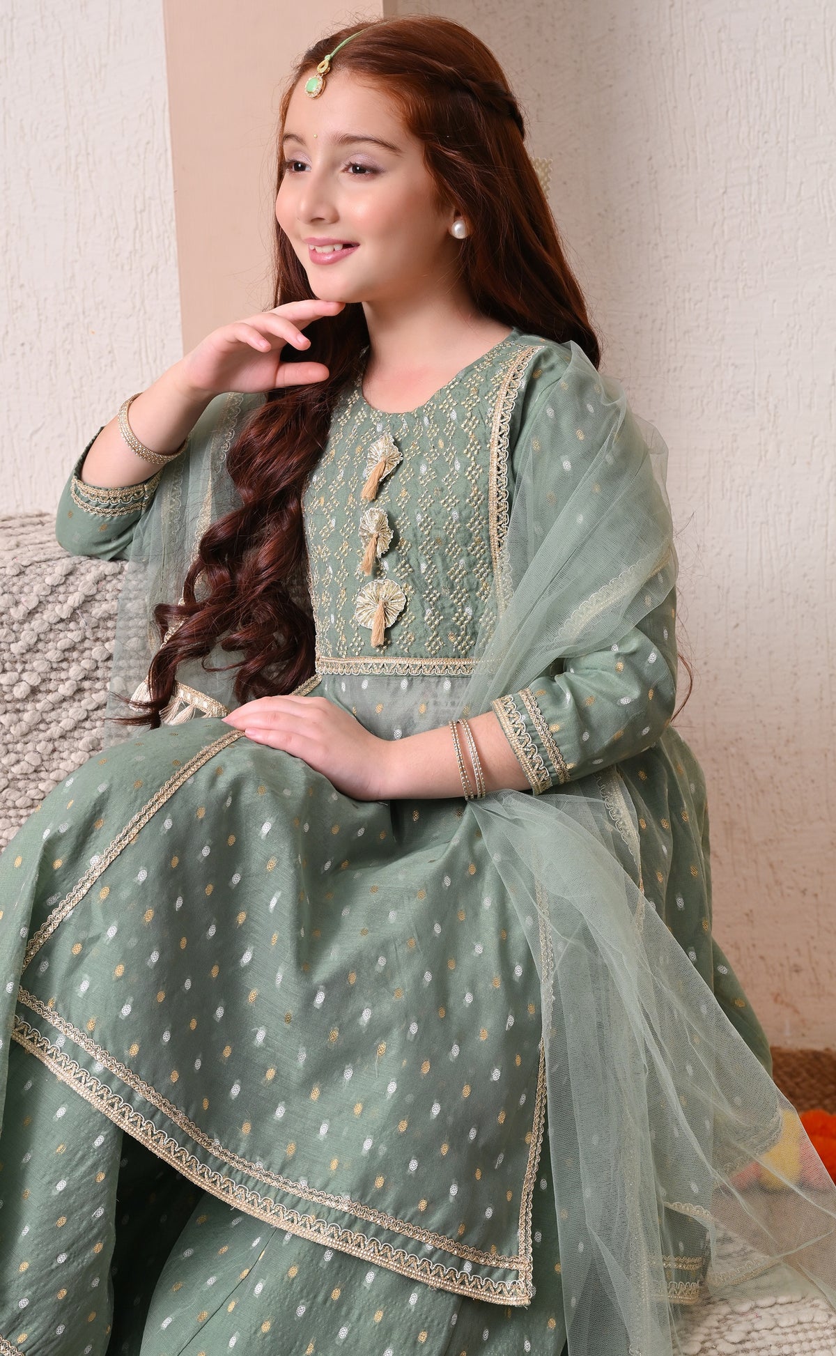 AARINI GREEN PALAZZO SET
