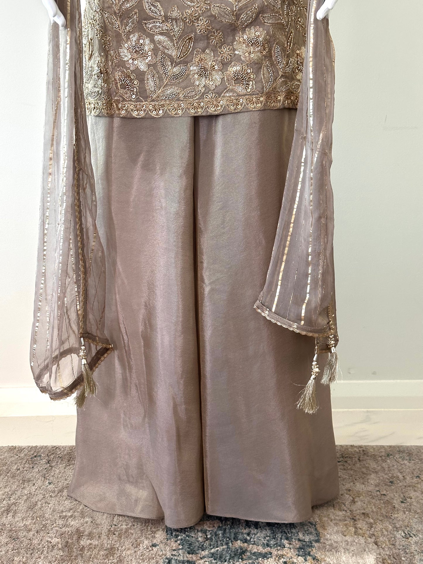 ZEENAT - GREY SHARARA SET