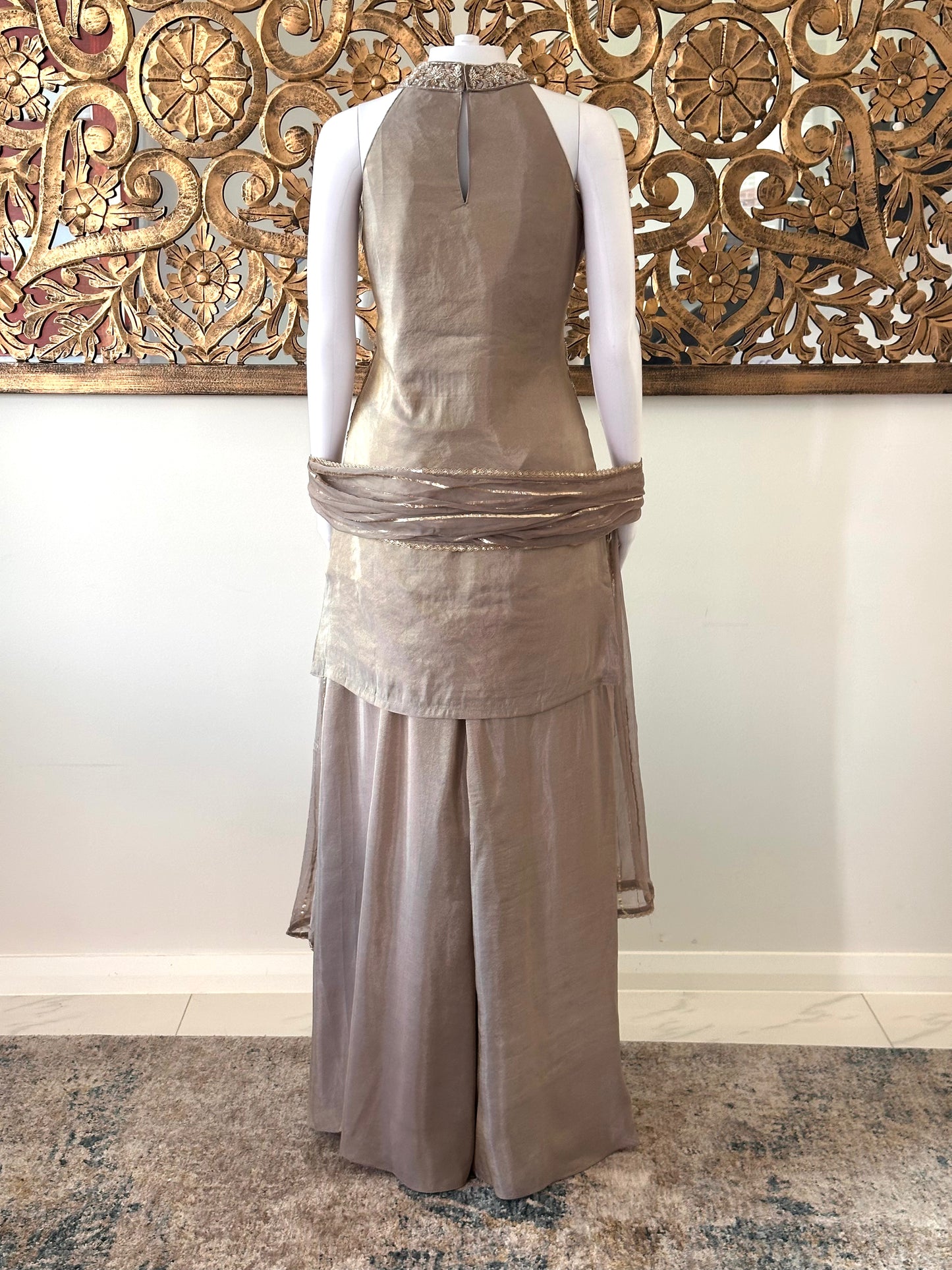 ZEENAT - GREY SHARARA SET