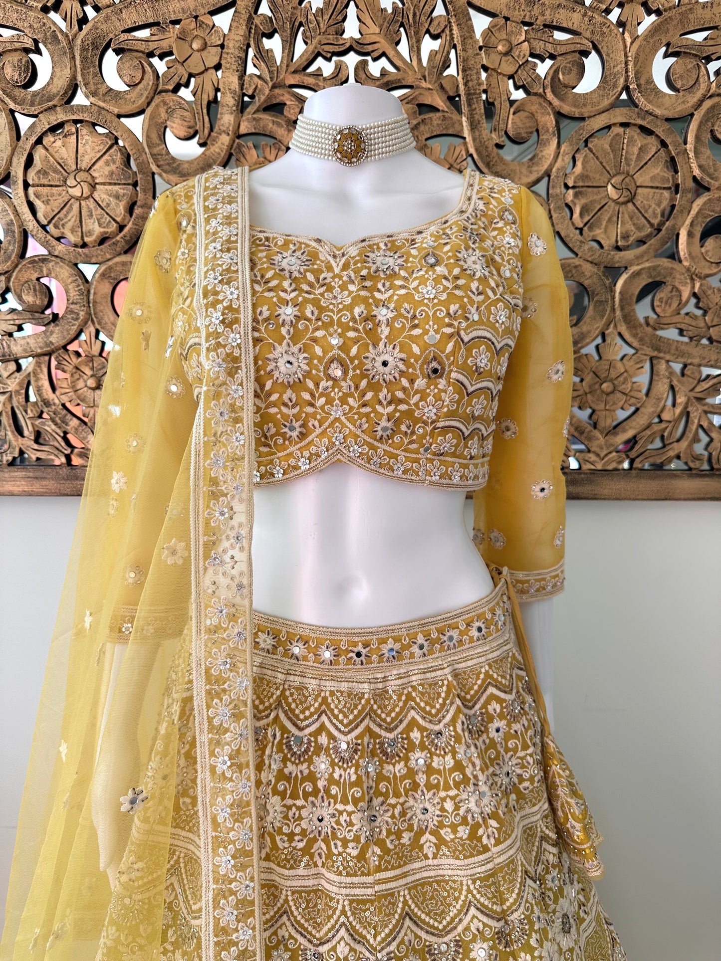 VASANTIKA YELLOW NET LEHENGA