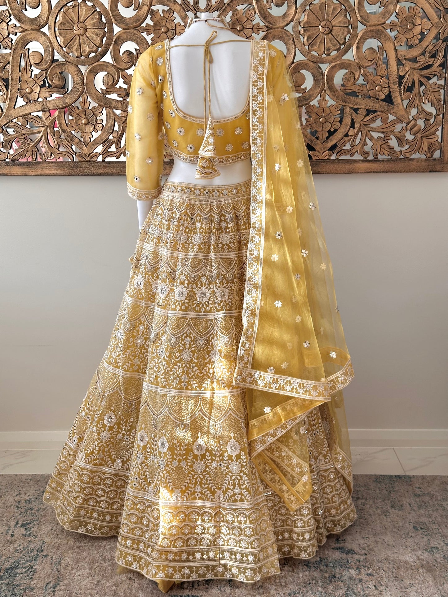 VASANTIKA YELLOW NET LEHENGA