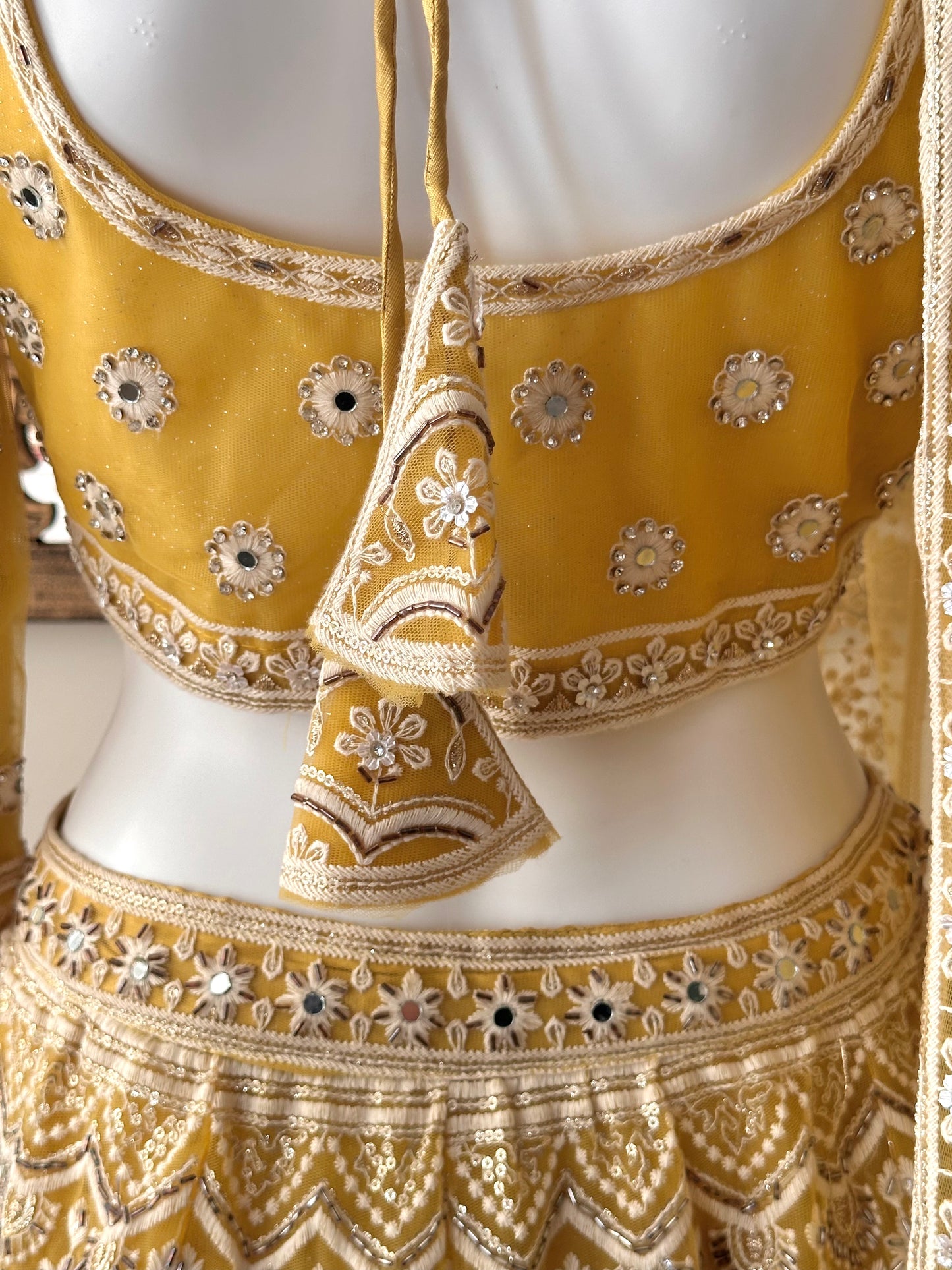 VASANTIKA YELLOW NET LEHENGA