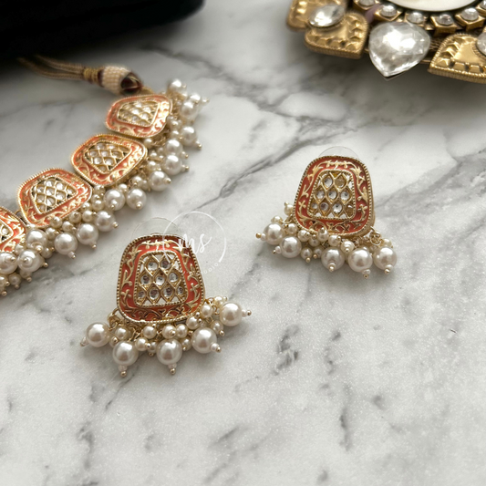SUHANI - PEACH NECKLACE SET