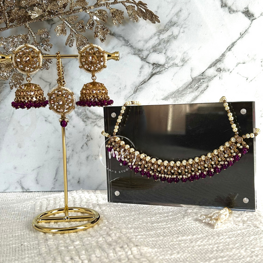 MUSKAAN - PURPLE CHOKER SET