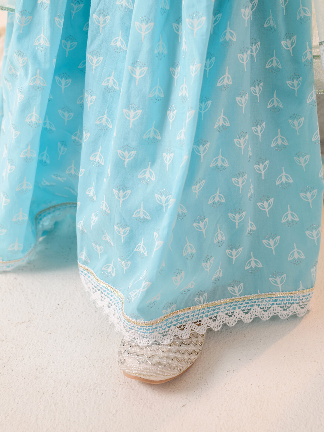 FALAK – SKY BLUE SHARARA SET