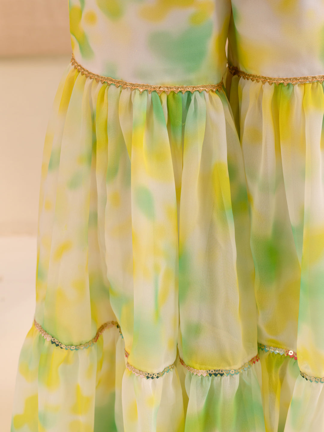 NAIRA - LIME YELLOW & GREEN SHARARA SET