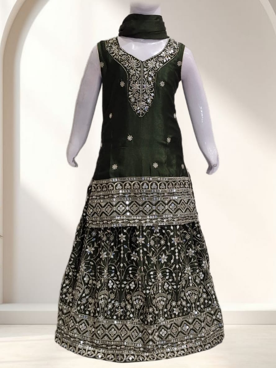 DIYA - GREEN LEHENGA SET