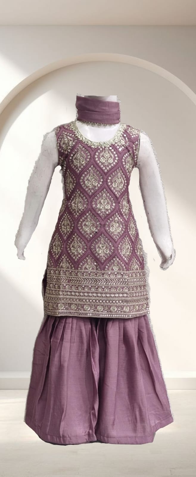 PREETO - MAUVE GHARARA SET