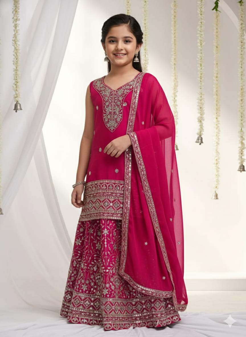 DIYA - RANI PINK LEHENGA SET